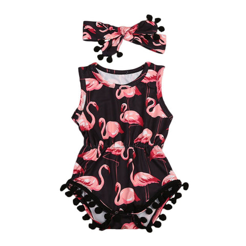 Flamingo Romper Jumpsuit - Premium  from Mummy's Baby - Just $19.99! Shop now at Baby addOn London