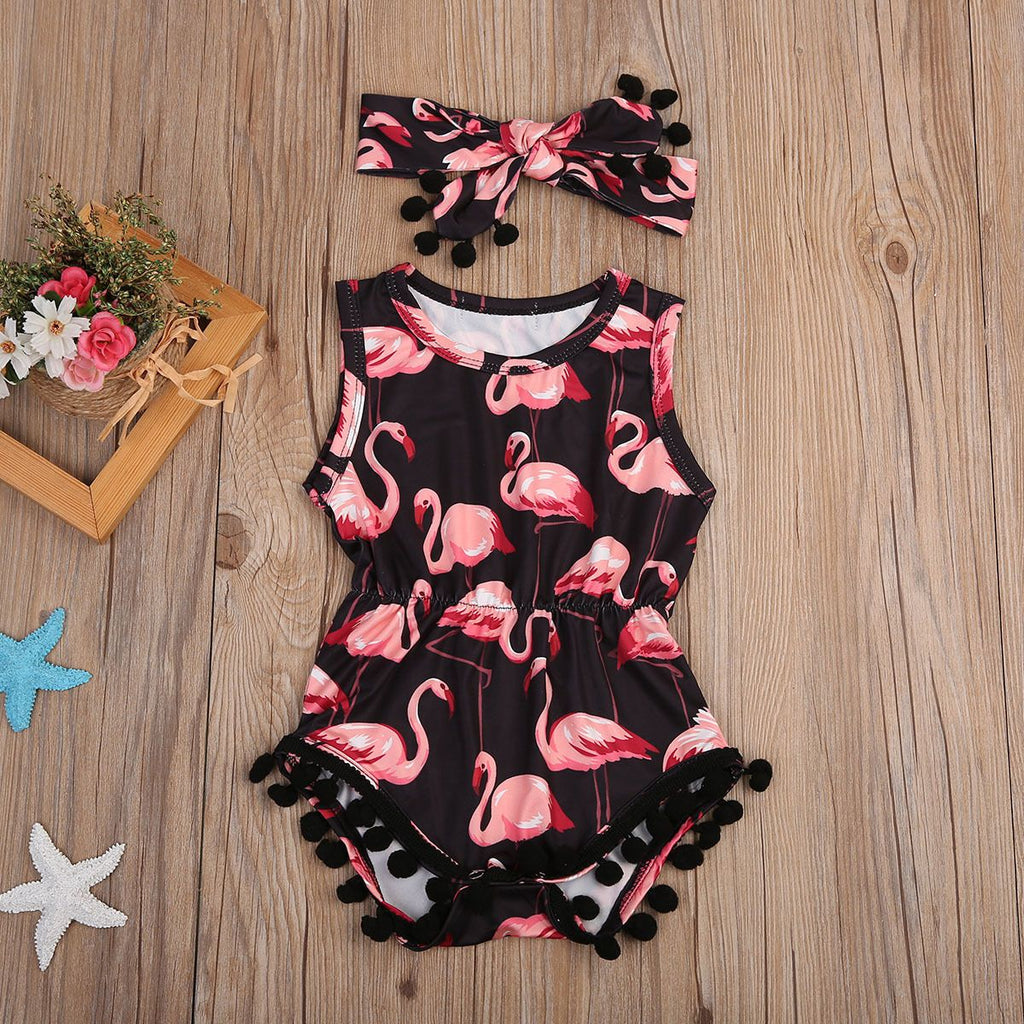 Flamingo Romper Jumpsuit - Premium  from Mummy's Baby - Just $19.99! Shop now at Baby addOn London